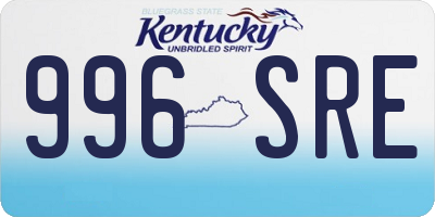 KY license plate 996SRE