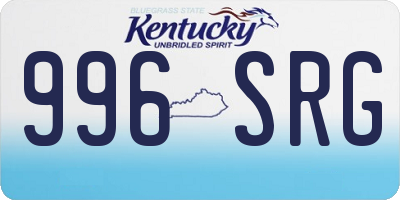 KY license plate 996SRG