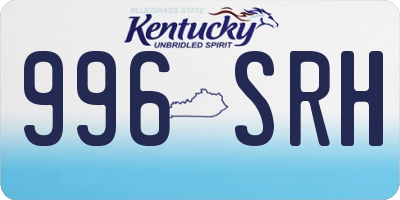 KY license plate 996SRH