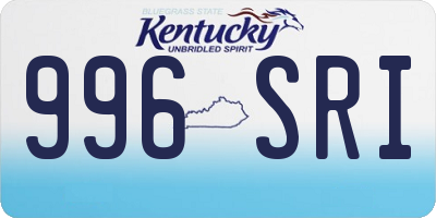 KY license plate 996SRI