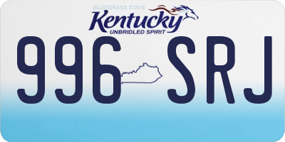 KY license plate 996SRJ