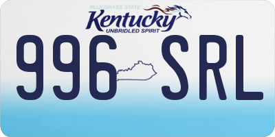 KY license plate 996SRL