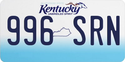 KY license plate 996SRN