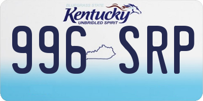 KY license plate 996SRP