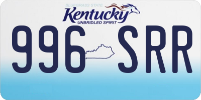 KY license plate 996SRR