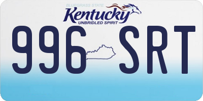 KY license plate 996SRT