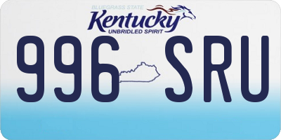 KY license plate 996SRU