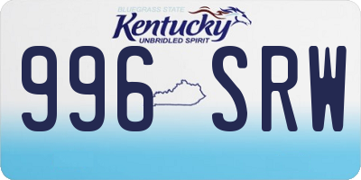 KY license plate 996SRW