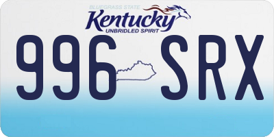 KY license plate 996SRX