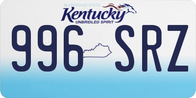 KY license plate 996SRZ