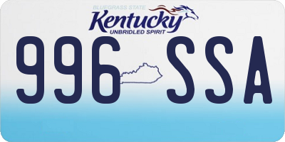 KY license plate 996SSA