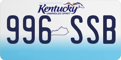 KY license plate 996SSB