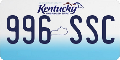 KY license plate 996SSC