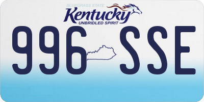 KY license plate 996SSE