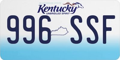 KY license plate 996SSF