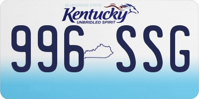 KY license plate 996SSG