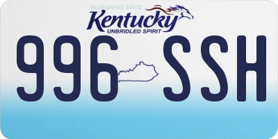 KY license plate 996SSH