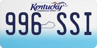 KY license plate 996SSI