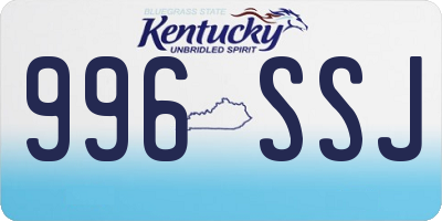 KY license plate 996SSJ
