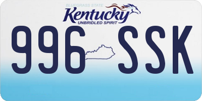 KY license plate 996SSK