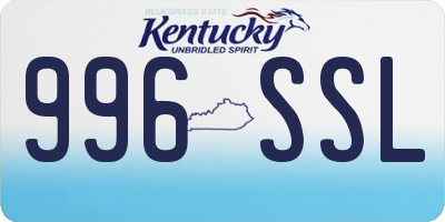KY license plate 996SSL