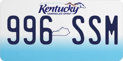 KY license plate 996SSM