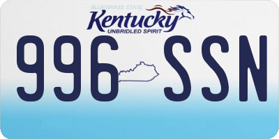 KY license plate 996SSN