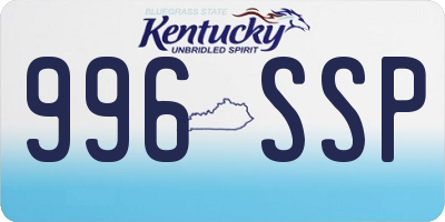 KY license plate 996SSP