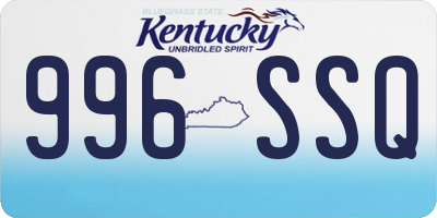 KY license plate 996SSQ