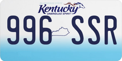 KY license plate 996SSR