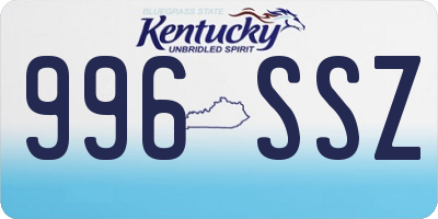 KY license plate 996SSZ