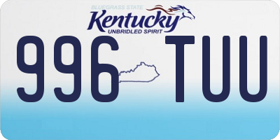 KY license plate 996TUU