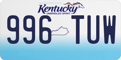 KY license plate 996TUW