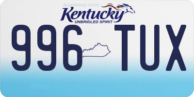 KY license plate 996TUX