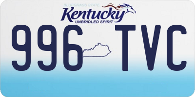 KY license plate 996TVC