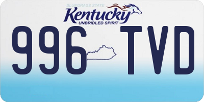 KY license plate 996TVD