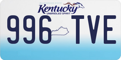 KY license plate 996TVE