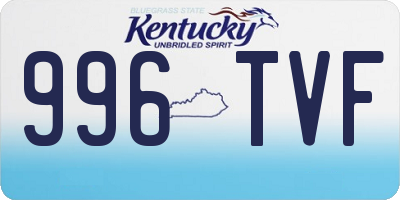 KY license plate 996TVF