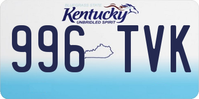 KY license plate 996TVK