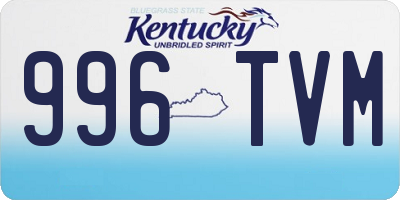 KY license plate 996TVM