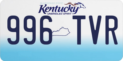 KY license plate 996TVR