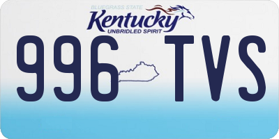 KY license plate 996TVS