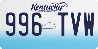 KY license plate 996TVW