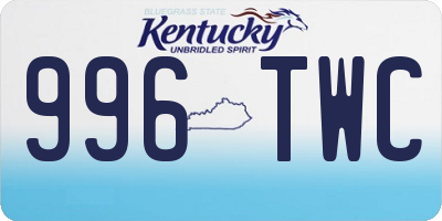 KY license plate 996TWC