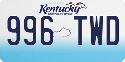 KY license plate 996TWD