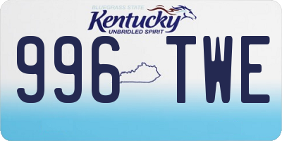 KY license plate 996TWE