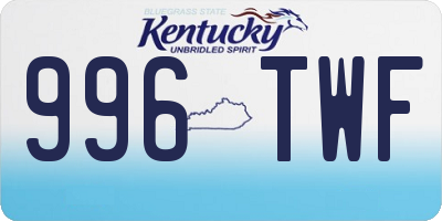 KY license plate 996TWF