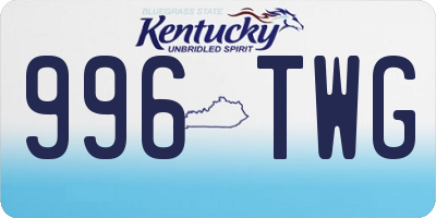 KY license plate 996TWG