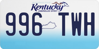 KY license plate 996TWH