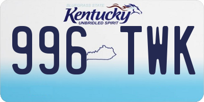 KY license plate 996TWK